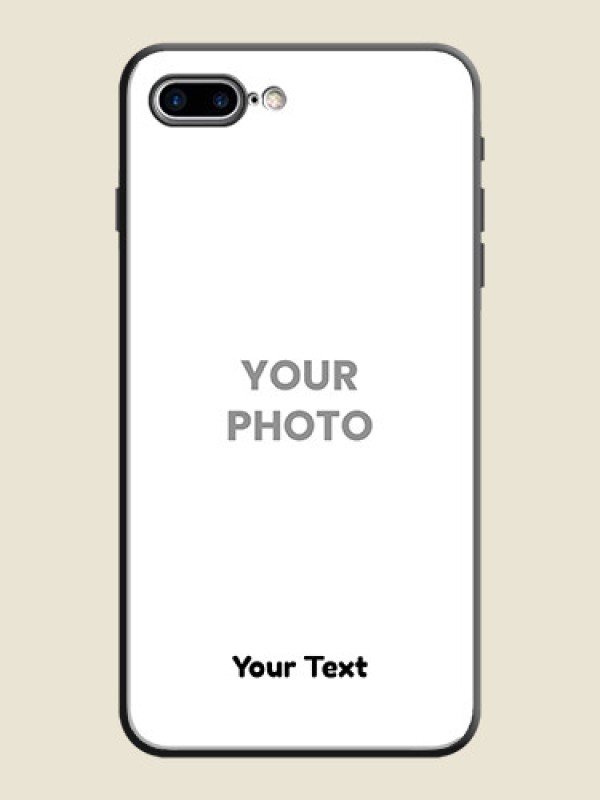 Custom Full Single Pic Upload With Text On Space Black Personalized Soft Matte Phone Covers -Apple Iphone 7 Plus - alternate view