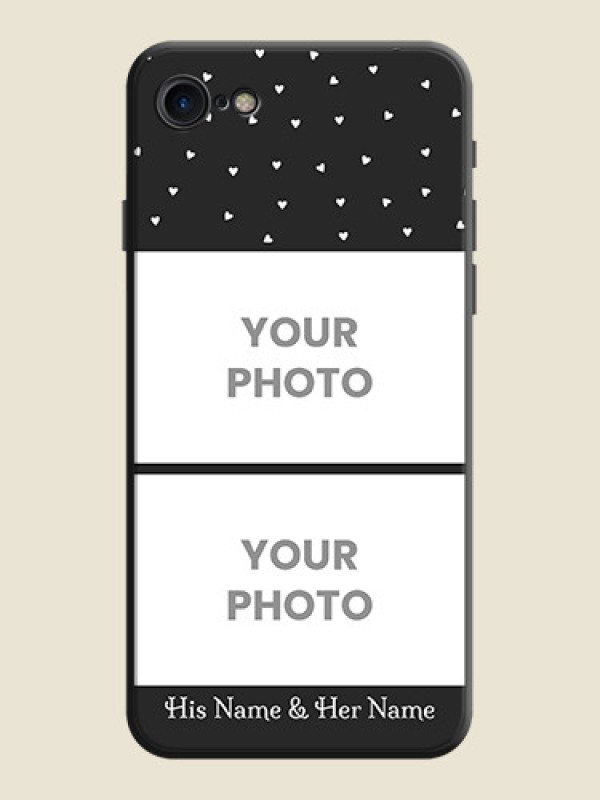 Custom Miniature Love Symbols with Name on Space Black Custom Soft Matte Back Cover - iPhone 7 - alternate view