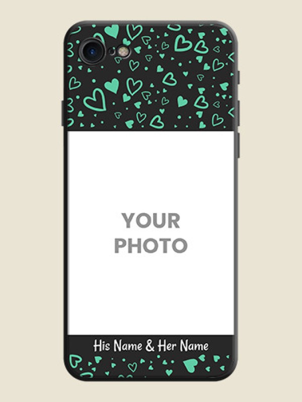 Custom Sea Green Indefinite Love Pattern - Photo on Space Black Soft Matte Mobile Cover - iPhone 7 - alternate view