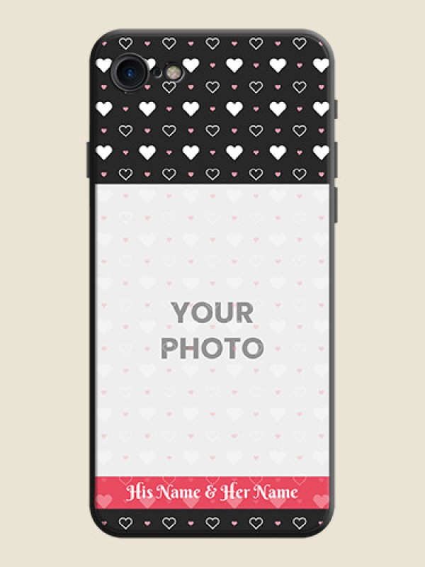 Custom White Color Love Symbols with Text Design - Photo on Space Black Soft Matte Phone Cover - iPhone 7 - alternate view