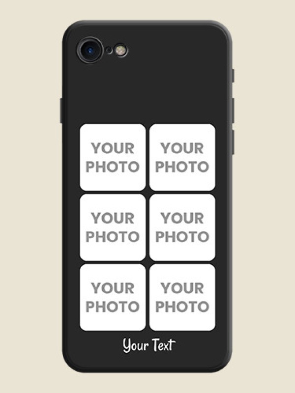 Custom Floral Art with 6 Image Holder - Photo on Space Black Soft Matte Mobile Case - iPhone 7 - alternate view