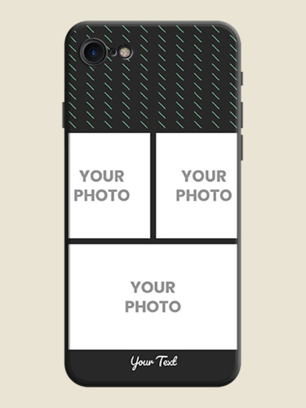 Custom Cross Dotted Pattern with 2 Image Holder  on Personalised Space Black Soft Matte Cases - iPhone 7 - alternate view