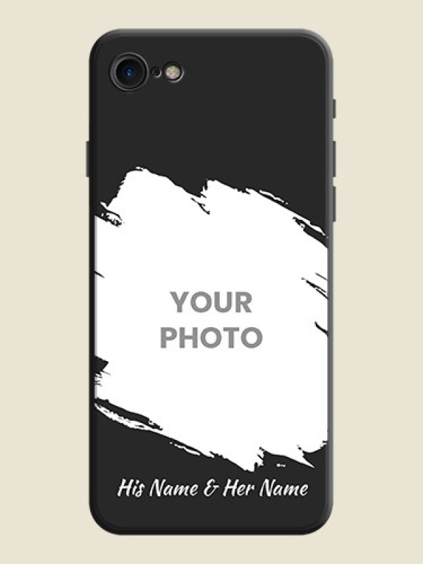 Custom Grunge Brush Strokes - Photo on Space Black Soft Matte Back Cover - iPhone 7 - alternate view