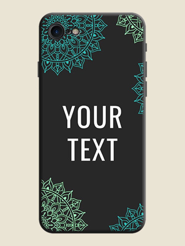 Custom Your Name with Floral Design on Space Black Custom Soft Matte Back Cover - iPhone 7 - alternate view