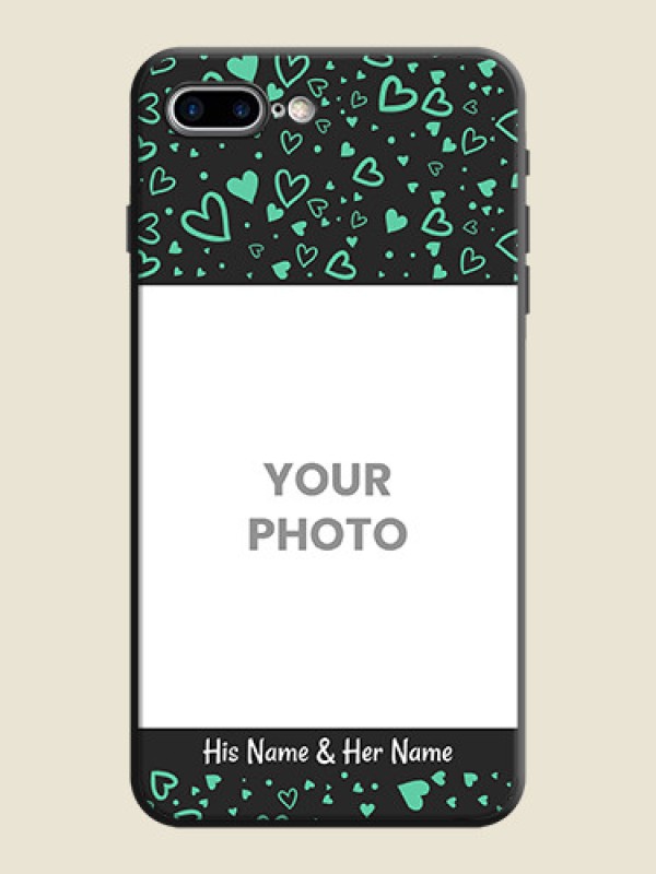 Custom Sea Green Indefinite Love Pattern - Photo on Space Black Soft Matte Mobile Cover - iPhone 8 Plus - alternate view