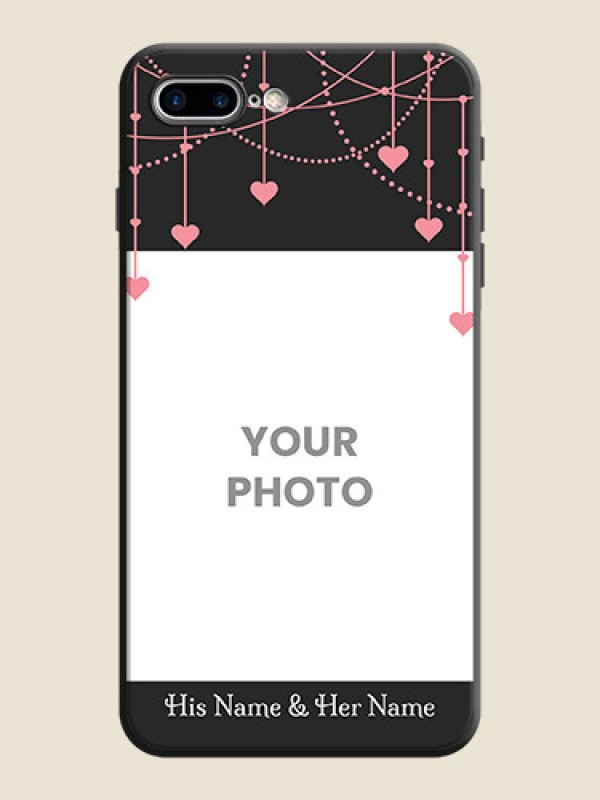 Custom Pink Love Hangings with Text on Space Black Custom Soft Matte Back Cover - iPhone 8 Plus - alternate view