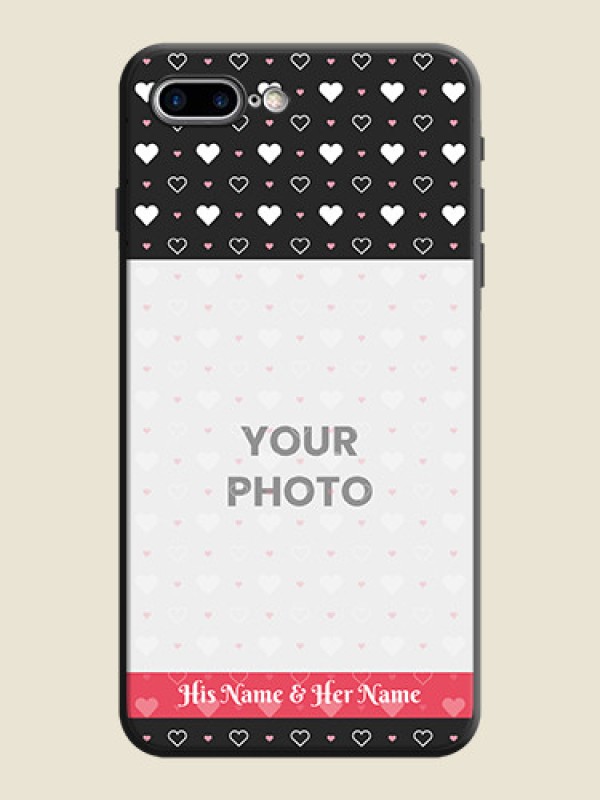 Custom White Color Love Symbols with Text Design - Photo on Space Black Soft Matte Phone Cover - iPhone 8 Plus - alternate view