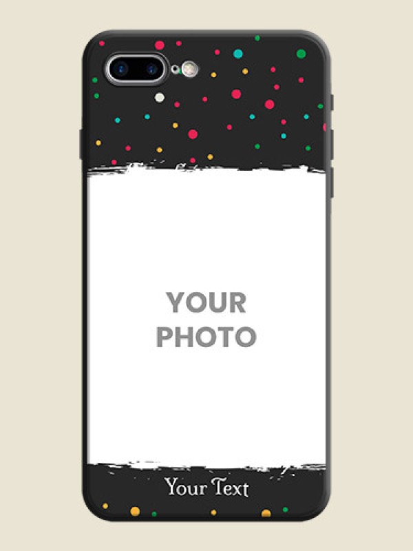 Custom Multicolor Dotted Pattern with Text on Space Black Custom Soft Matte Phone Back Cover - iPhone 8 Plus - alternate view