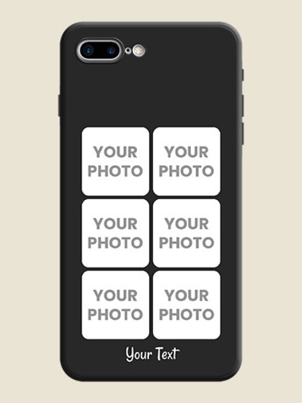 Custom Floral Art with 6 Image Holder - Photo on Space Black Soft Matte Mobile Case - iPhone 8 Plus - alternate view