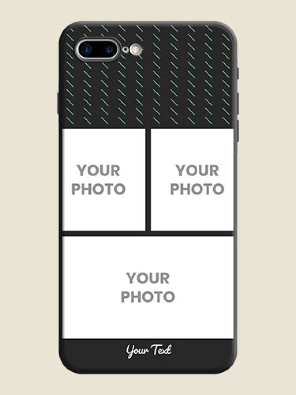 Custom Cross Dotted Pattern with 2 Image Holder  on Personalised Space Black Soft Matte Cases - iPhone 8 Plus - alternate view