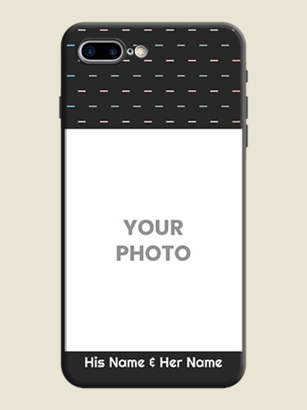Custom Line Pattern Design with Text on Space Black Custom Soft Matte Phone Back Cover - iPhone 8 Plus - alternate view