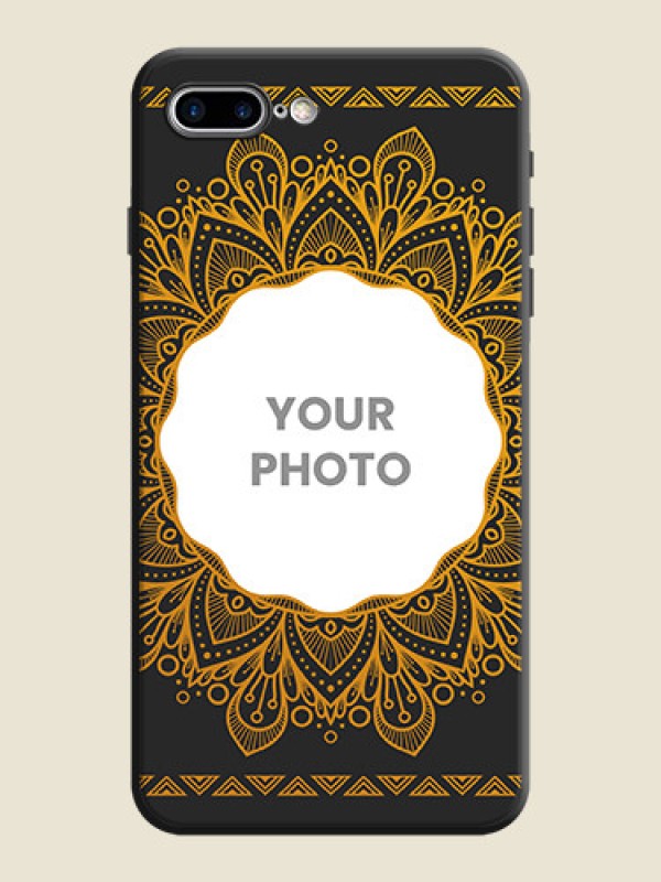 Custom Round Image with Floral Design - Photo on Space Black Soft Matte Mobile Cover - iPhone 8 Plus - alternate view