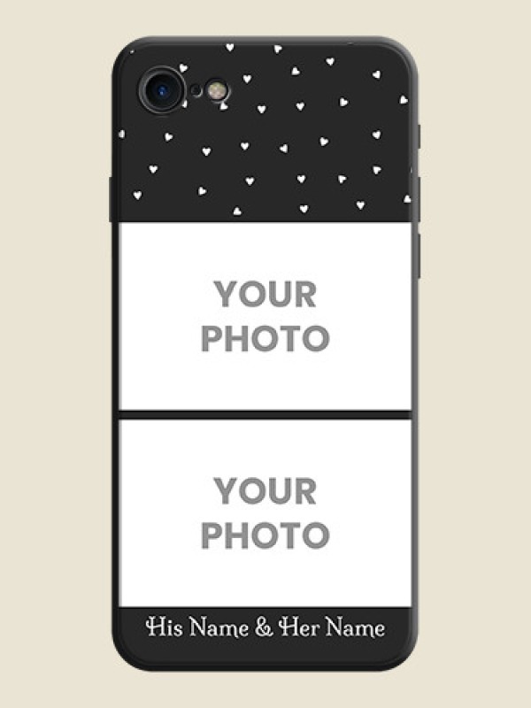 Custom Miniature Love Symbols with Name on Space Black Custom Soft Matte Back Cover - iPhone 8 - alternate view