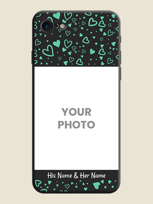 Custom Sea Green Indefinite Love Pattern - Photo on Space Black Soft Matte Mobile Cover - iPhone 8 - alternate view