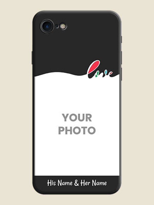 Custom Fall in Love Pattern with Picture - Photo on Space Black Soft Matte Mobile Case - iPhone 8 - alternate view