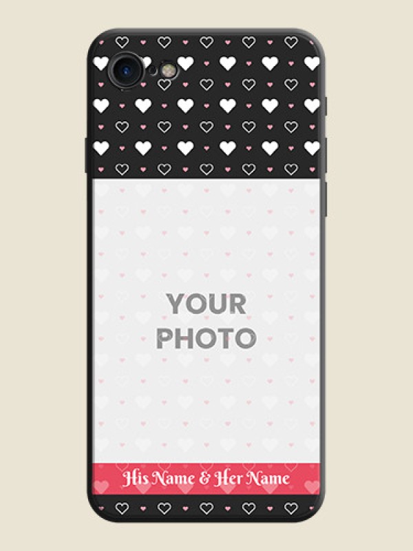 Custom White Color Love Symbols with Text Design - Photo on Space Black Soft Matte Phone Cover - iPhone 8 - alternate view