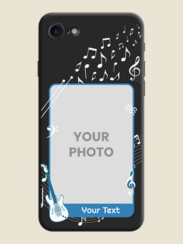 Custom Musical Theme Design with Text - Photo on Space Black Soft Matte Mobile Case - iPhone 8 - alternate view