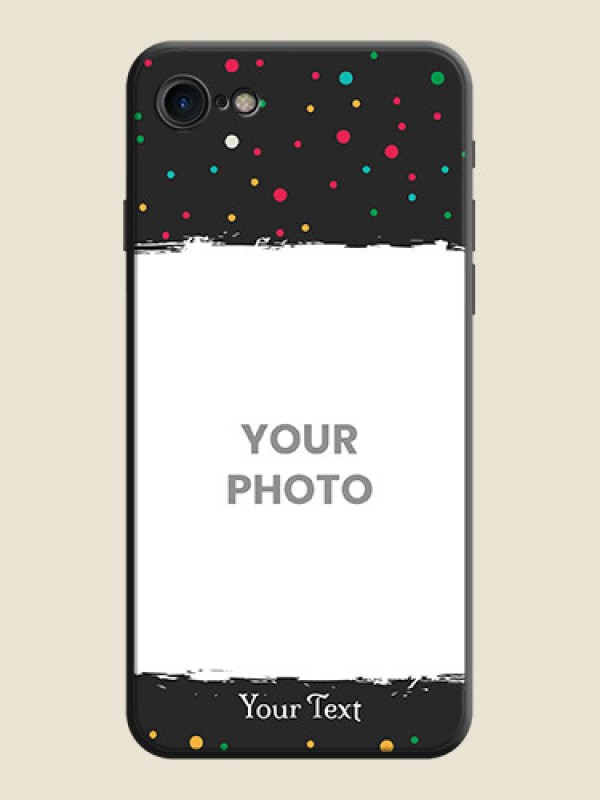 Custom Multicolor Dotted Pattern with Text on Space Black Custom Soft Matte Phone Back Cover - iPhone 8 - alternate view