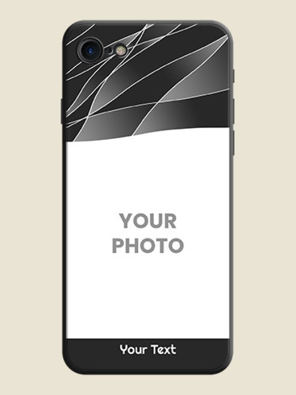 Custom Mixed Wave Lines - Photo on Space Black Soft Matte Mobile Cover - iPhone 8 - alternate view