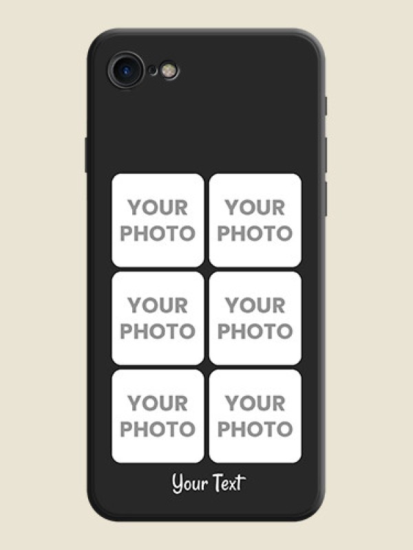 Custom Floral Art with 6 Image Holder - Photo on Space Black Soft Matte Mobile Case - iPhone 8 - alternate view