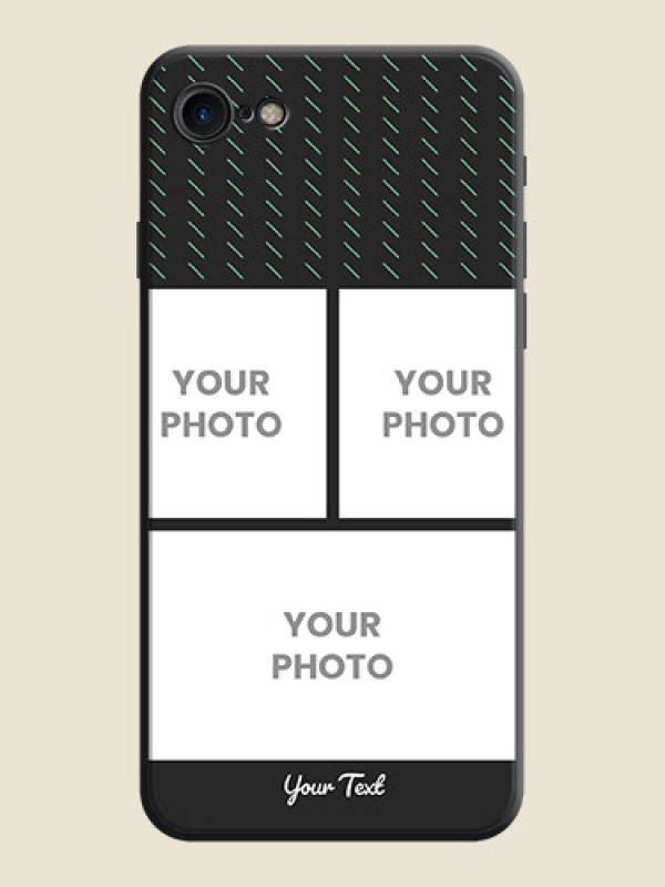 Custom Cross Dotted Pattern with 2 Image Holder  on Personalised Space Black Soft Matte Cases - iPhone 8 - alternate view