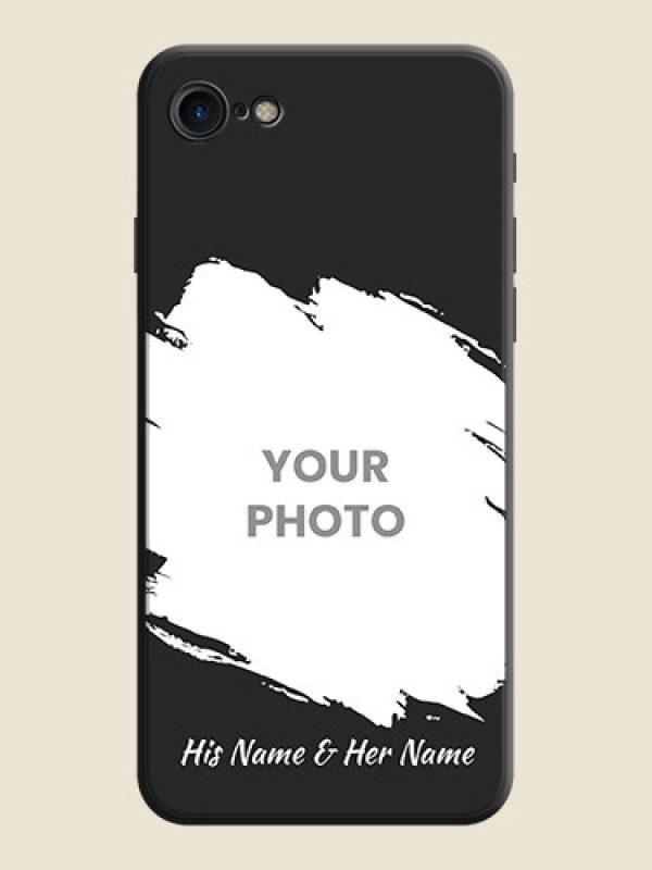 Custom Grunge Brush Strokes - Photo on Space Black Soft Matte Back Cover - iPhone 8 - alternate view