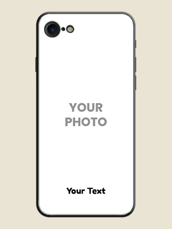 Custom Full Single Pic Upload With Text On Space Black Personalized Soft Matte Phone Covers -Apple Iphone 8 - alternate view