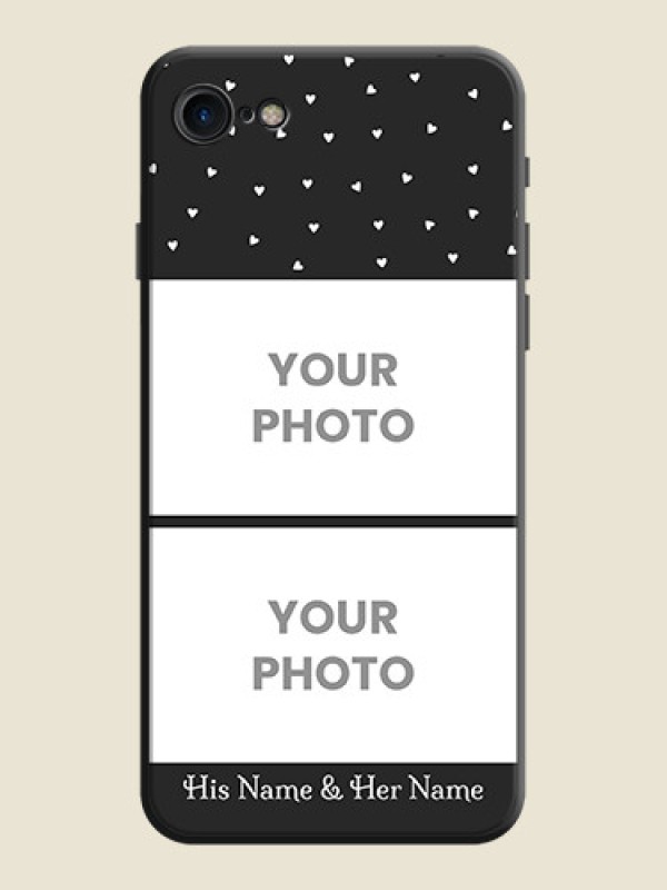 Custom Miniature Love Symbols with Name on Space Black Custom Soft Matte Back Cover - iPhone SE 2020 - alternate view