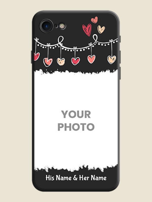 Custom Pink Love Hangings with Name on Space Black Custom Soft Matte Phone Cases - iPhone SE 2020 - alternate view