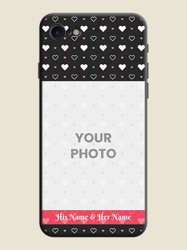 Custom White Color Love Symbols with Text Design - Photo on Space Black Soft Matte Phone Cover - iPhone SE 2020 - alternate view