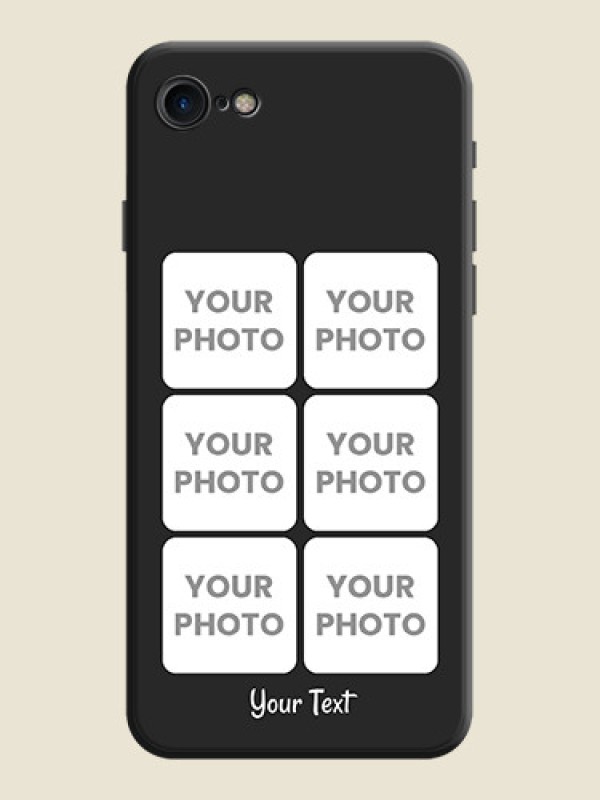 Custom Floral Art with 6 Image Holder - Photo on Space Black Soft Matte Mobile Case - iPhone SE 2020 - alternate view