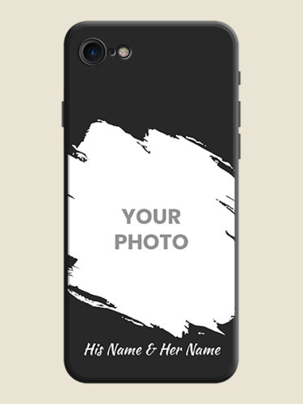 Custom Grunge Brush Strokes - Photo on Space Black Soft Matte Back Cover - iPhone SE 2020 - alternate view