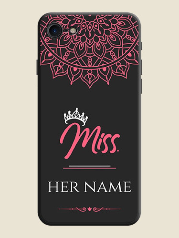 Custom Mrs Name with Floral Design on Space Black Personalized Soft Matte Phone Covers - iPhone SE 2020 - alternate view