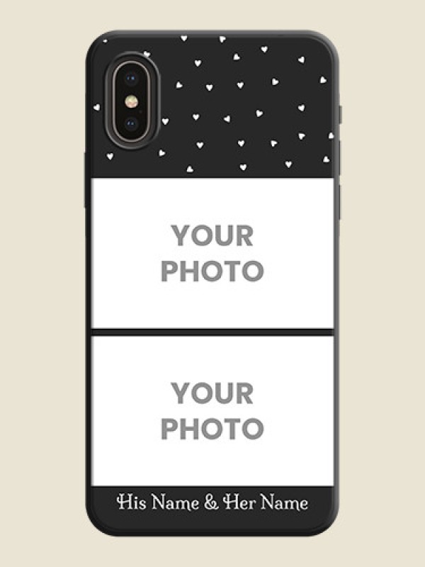 Custom Miniature Love Symbols with Name on Space Black Custom Soft Matte Back Cover - iPhone X - alternate view