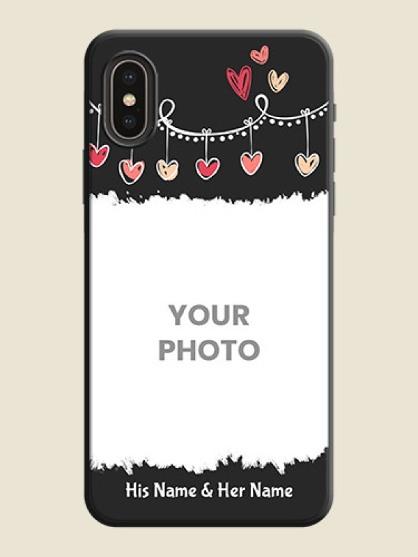 Custom Pink Love Hangings with Name on Space Black Custom Soft Matte Phone Cases - iPhone X - alternate view