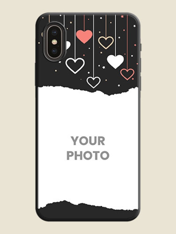 Custom Love Hangings with Splash Wave Picture on Space Black Custom Soft Matte Phone Back Cover - iPhone X - alternate view