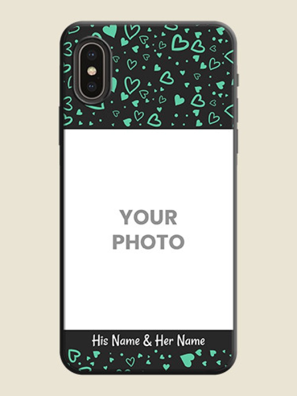 Custom Sea Green Indefinite Love Pattern - Photo on Space Black Soft Matte Mobile Cover - iPhone X - alternate view