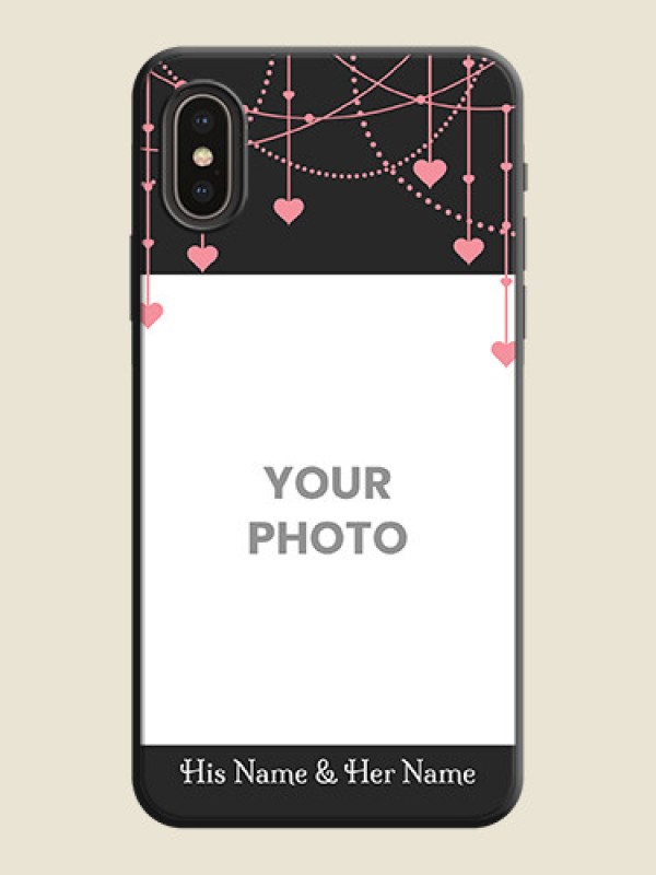 Custom Pink Love Hangings with Text on Space Black Custom Soft Matte Back Cover - iPhone X - alternate view