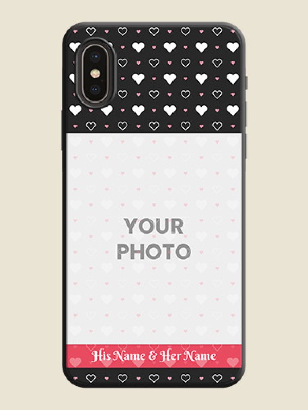 Custom White Color Love Symbols with Text Design - Photo on Space Black Soft Matte Phone Cover - iPhone X - alternate view