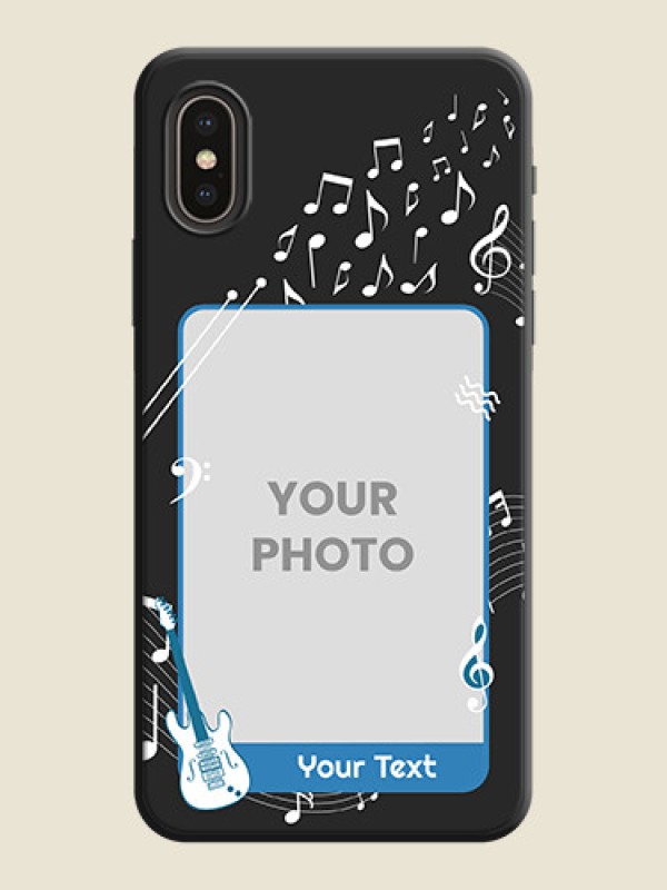 Custom Musical Theme Design with Text - Photo on Space Black Soft Matte Mobile Case - iPhone X - alternate view