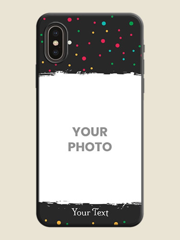 Custom Multicolor Dotted Pattern with Text on Space Black Custom Soft Matte Phone Back Cover - iPhone X - alternate view