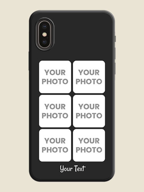 Custom Floral Art with 6 Image Holder - Photo on Space Black Soft Matte Mobile Case - iPhone X - alternate view