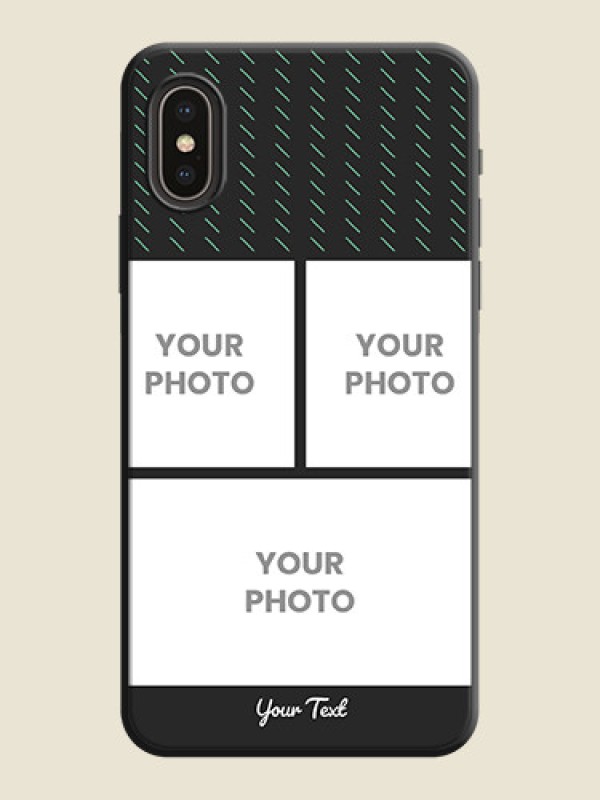 Custom Cross Dotted Pattern with 2 Image Holder  on Personalised Space Black Soft Matte Cases - iPhone X - alternate view
