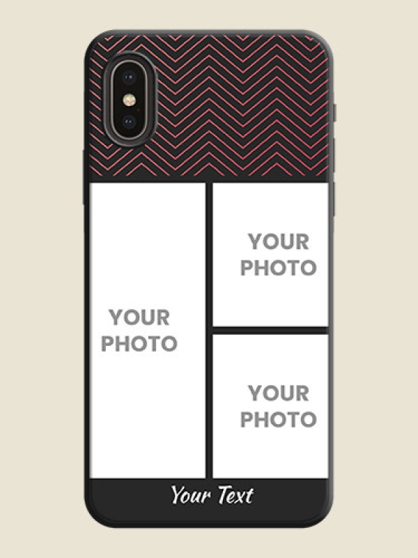 Custom Wave Pattern with 3 Image Holder on Space Black Custom Soft Matte Back Cover - iPhone X - alternate view