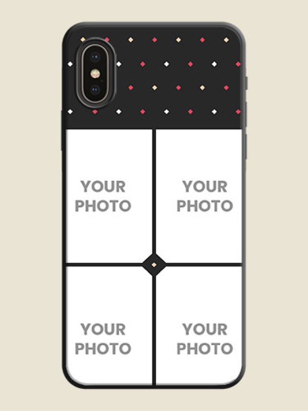 Custom Multicolor Dotted Pattern with 4 Image Holder on Space Black Custom Soft Matte Phone Cases - iPhone X - alternate view
