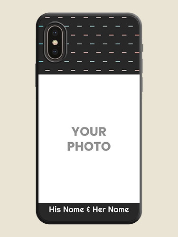Custom Line Pattern Design with Text on Space Black Custom Soft Matte Phone Back Cover - iPhone X - alternate view