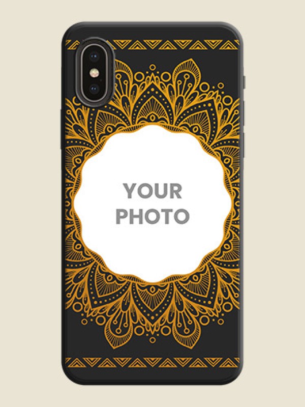Custom Round Image with Floral Design - Photo on Space Black Soft Matte Mobile Cover - iPhone X - alternate view