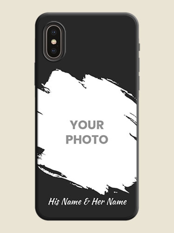 Custom Grunge Brush Strokes - Photo on Space Black Soft Matte Back Cover - iPhone X - alternate view