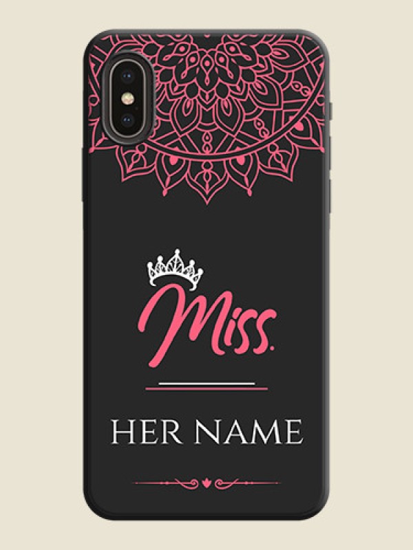 Custom Mrs Name with Floral Design on Space Black Personalized Soft Matte Phone Covers - iPhone X - alternate view