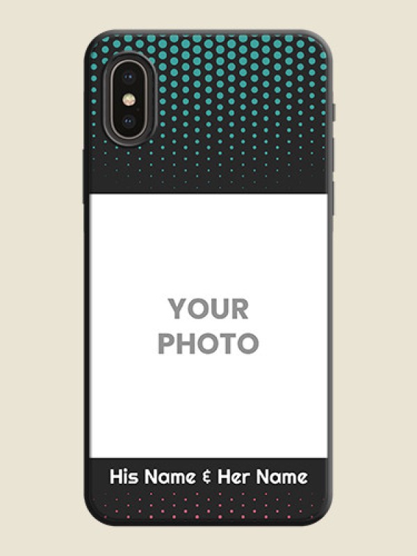 Custom Faded Dots with Grunge Photo Frame and Text on Space Black Custom Soft Matte Phone Cases - iPhone X - alternate view